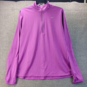 Nike Dri Fit 1/4 Zip Pullover Womens XL Purple Running Athletic Top